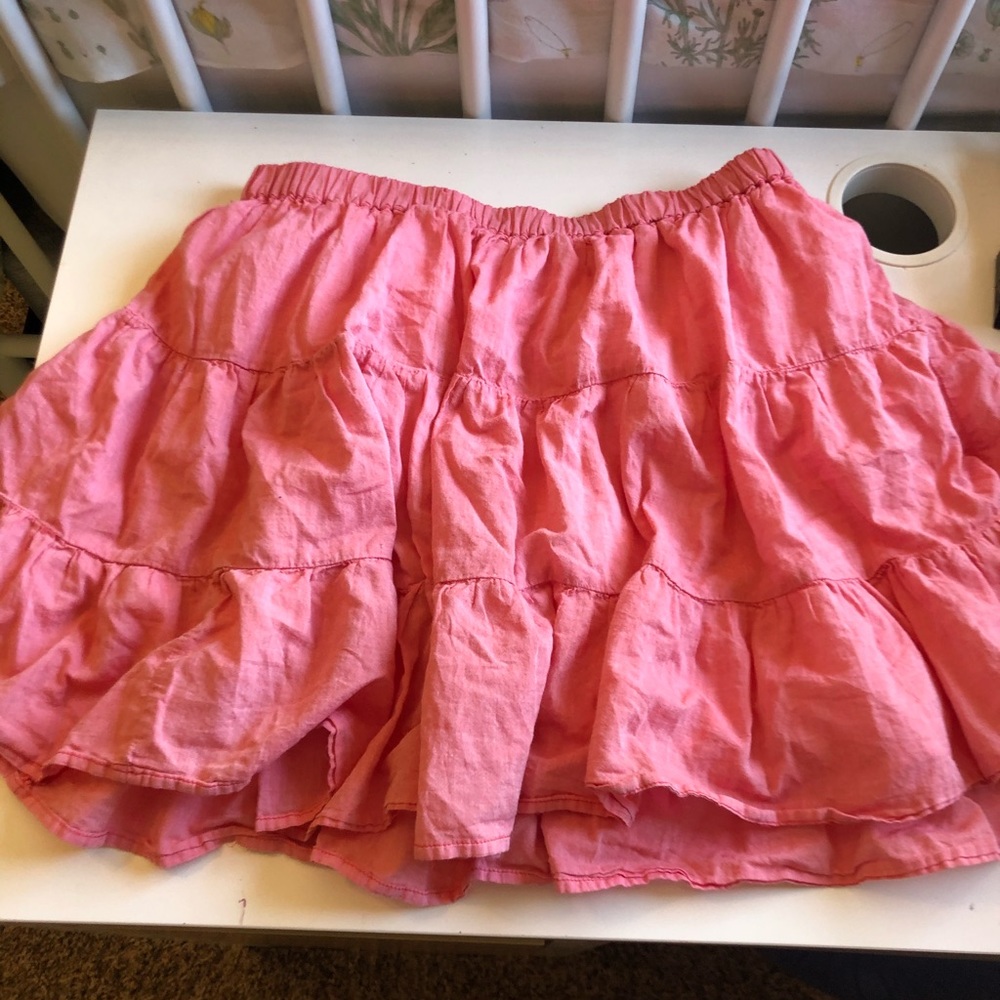 Pink Ruffle High Waisted Mini Skirt